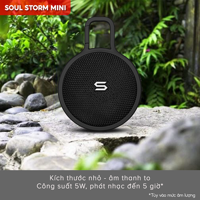 Loa Bluetooth Soul Storm Mini, BT 5.3, Kháng IPX6, Công Suất 5W, Dynamic Bass Sống Động, Nghe Đến 5H - Hàng Chính Hãng