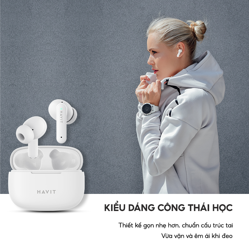 Tai Nghe TWS HAVIT TW967 Pro, Phiên Bản Nâng Cấp, BT 5.3, Thiết Kế Gọn Nhẹ, Màng loa 10mm, Nghe Đến 5H - Hàng Chính Hãng
