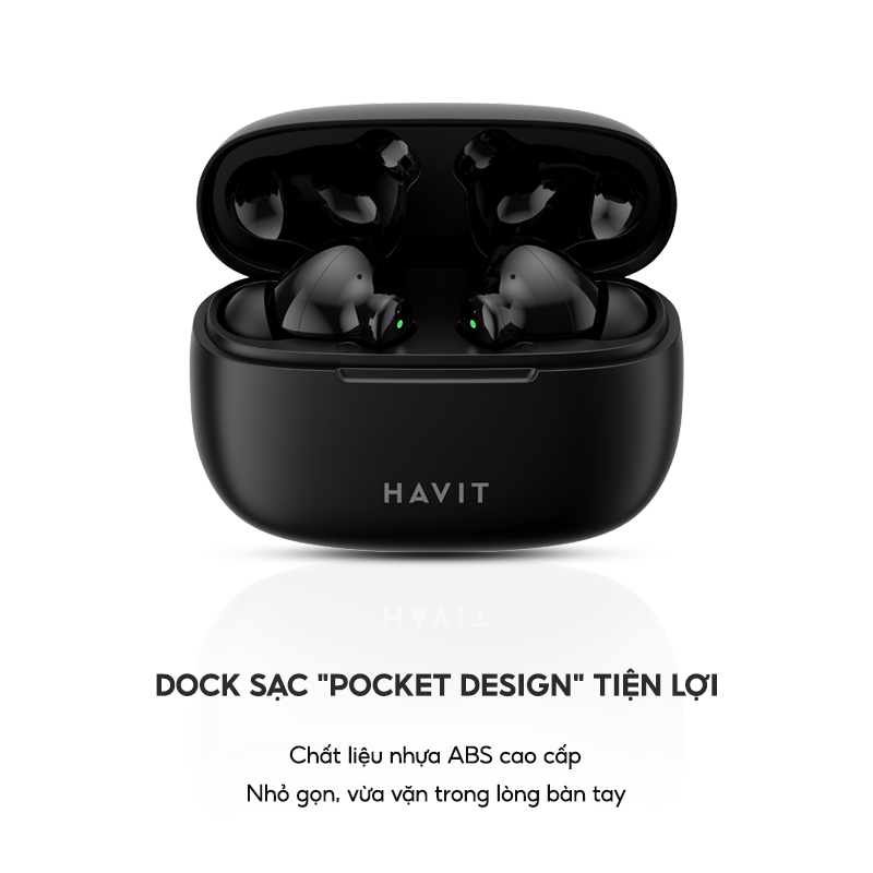 Tai Nghe TWS HAVIT TW967 Pro, Phiên Bản Nâng Cấp, BT 5.3, Thiết Kế Gọn Nhẹ, Màng loa 10mm, Nghe Đến 5H - Hàng Chính Hãng
