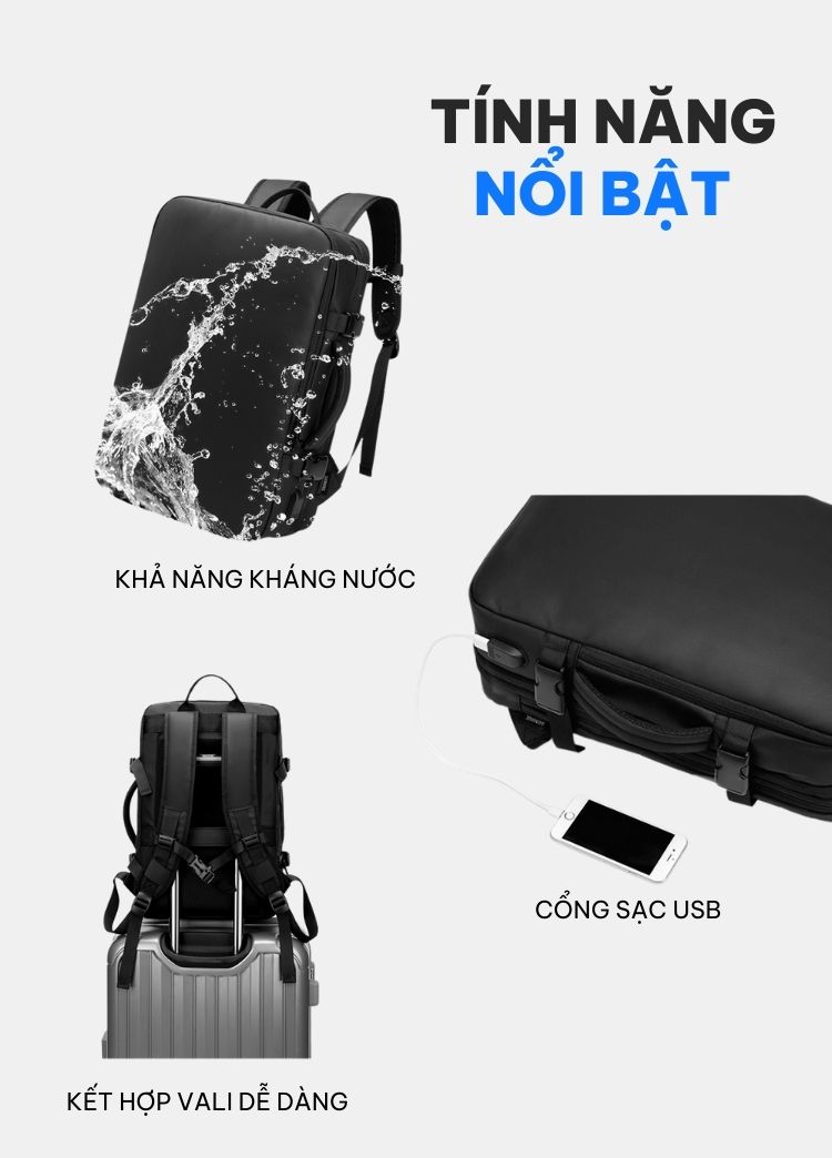Balo Du Lịch Loại Lớn Cao Cấp Outwalk Raven GLB1119