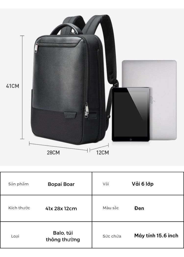 Balo Đựng Laptop Nhỏ Gọn Bopai Boar GLB1131