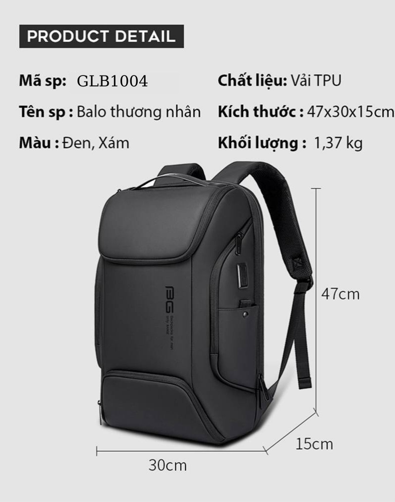 Balo Doanh Nhân Đựng Laptop 17.3inch Bange Maven GLB1004