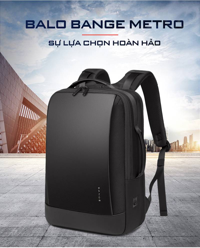 Balo laptop cao cấp chống thấm nước 17.3inch Bange Metro GLB1015