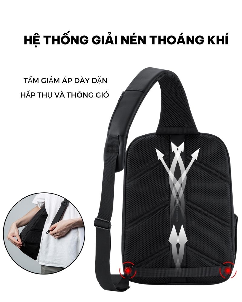 Balo Đeo Chéo Nam Hàng Hiệu Kingsons Hero GLC1146