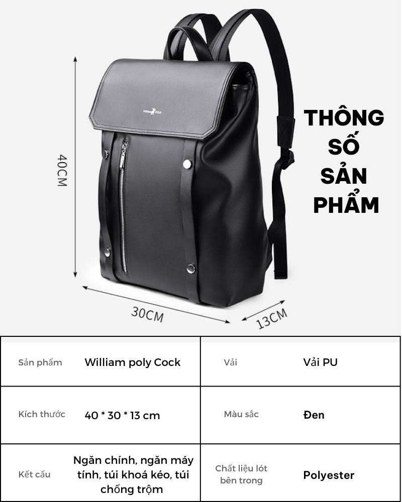 Balo nhỏ gọn cho nữ William Polo Cock GLB1136