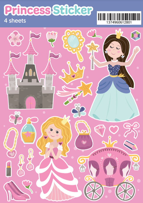 Set 4 Sticker Princess Lâu Đài Dễ Thương