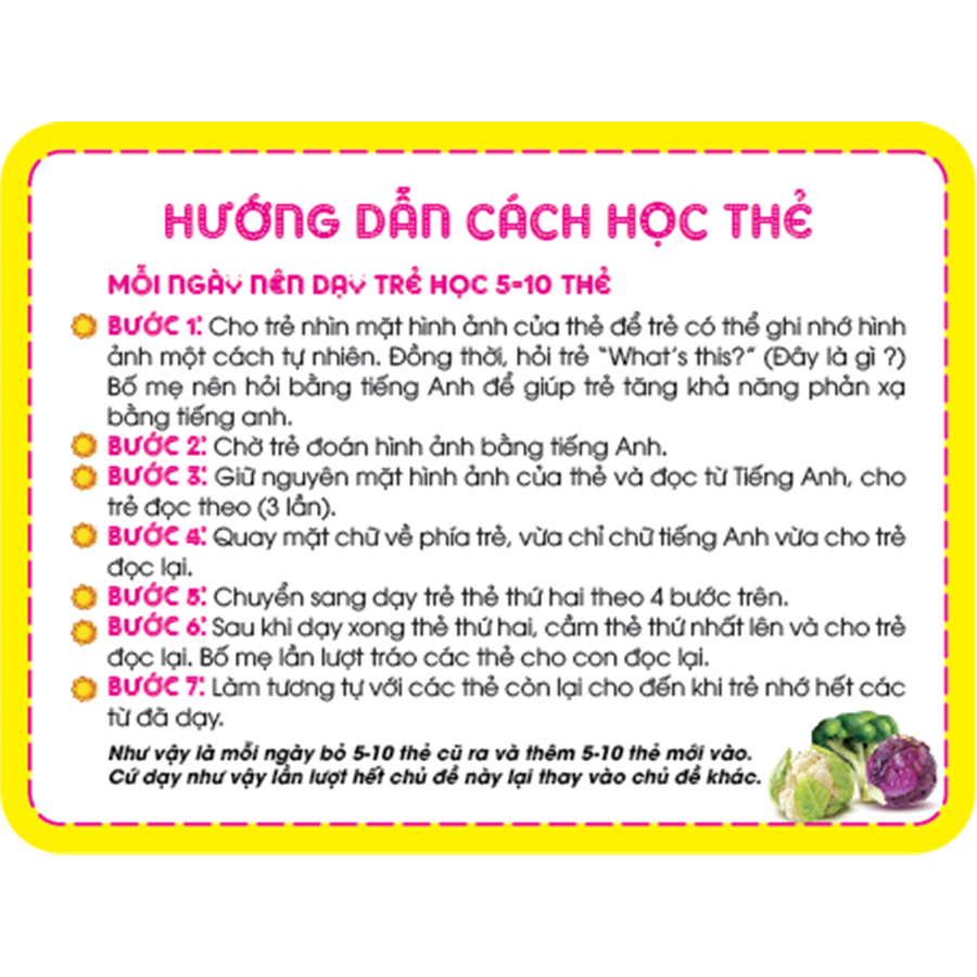 Thẻ Học Thông Minh Song Ngữ Anh - Việt - Rau, Củ, Quả