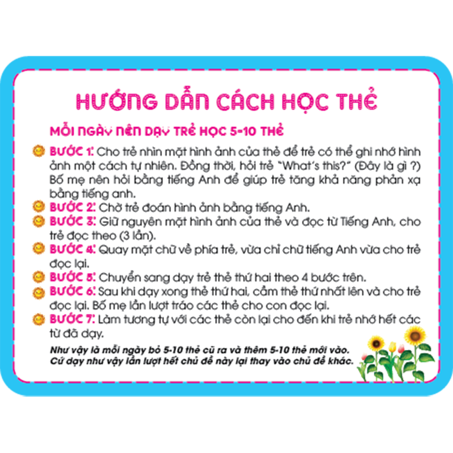 Thẻ Học Thông Minh Song Ngữ Anh - Việt - Các Loại Hoa