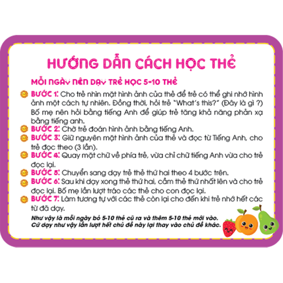 Thẻ Học Thông Minh Song Ngữ Anh - Việt - Các Loại Quả