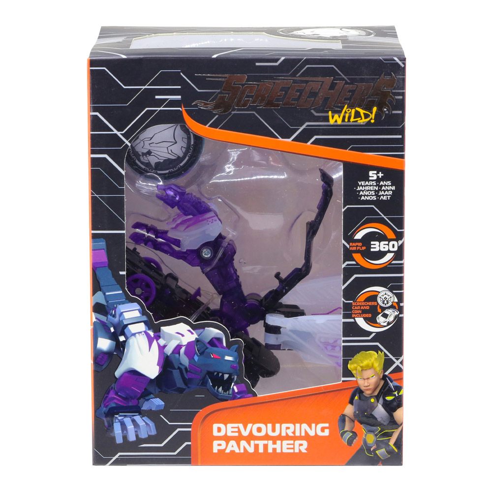 Đồ Chơi Xe Biến Hình Báo Đen Săn Mồi Devouring Panther - Screechers Wild 4 EU685103