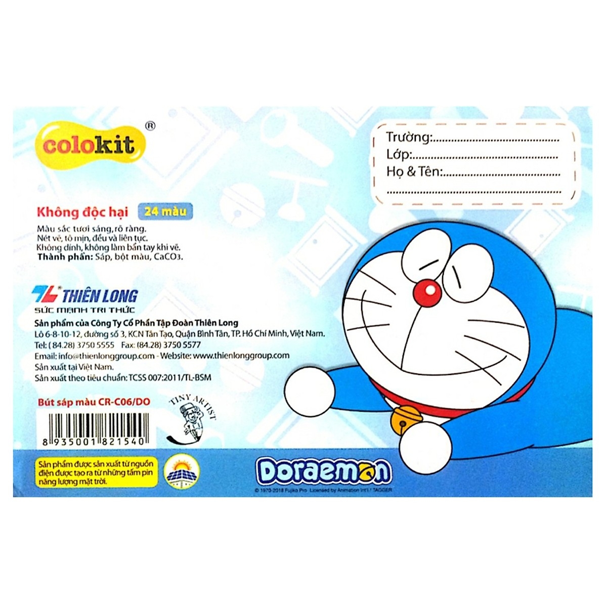 Bút Sáp Màu Thiên Long Doraemon CR-C06 24 Màu