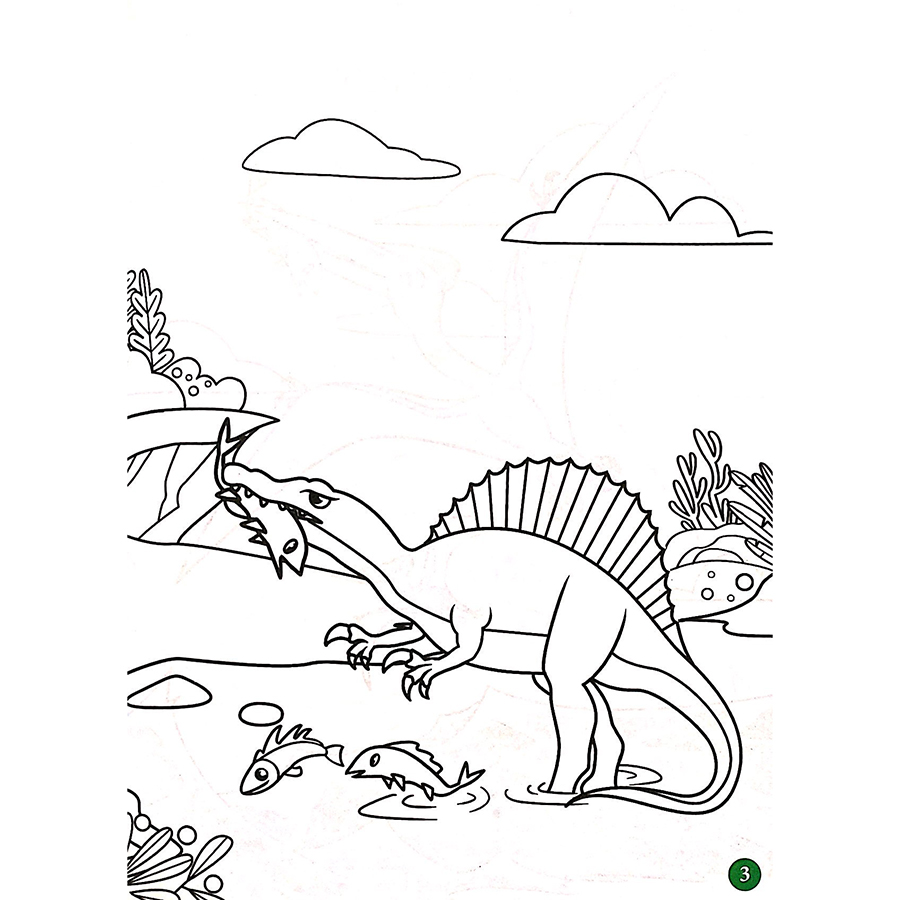 Tranh tô màu khủng long con « in hình này