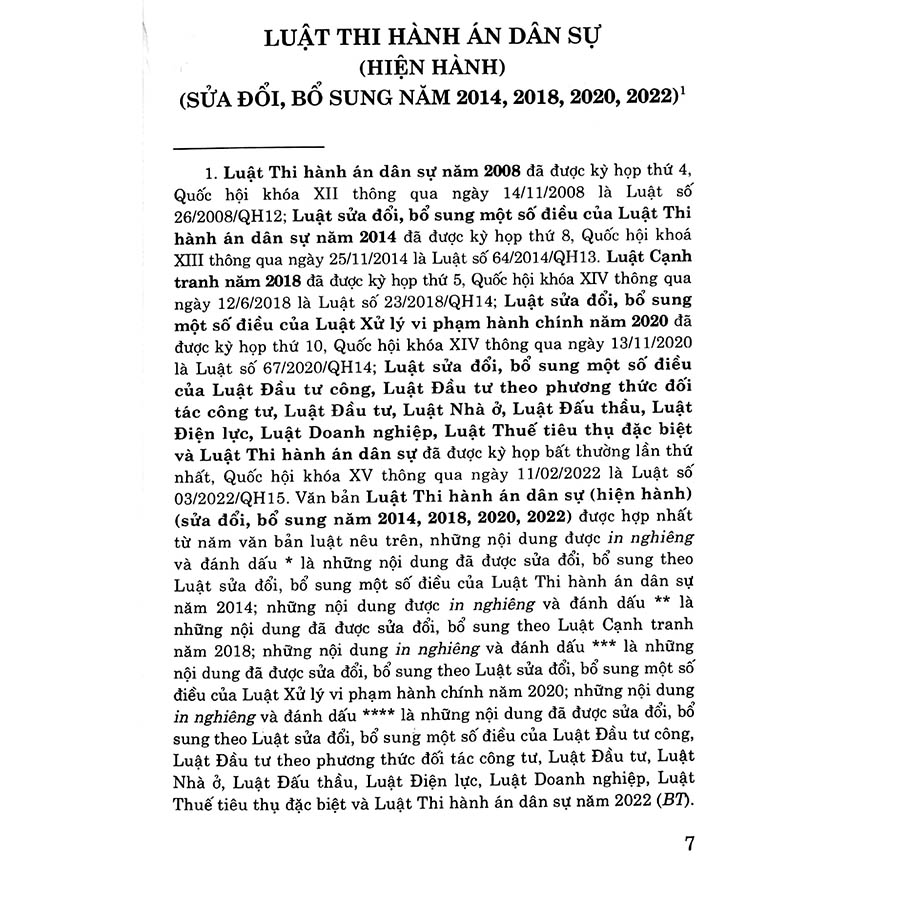 Luật Thi Hành Án Dân Sự (Hiện Hành) (Sửa Đổi Bổ Sung Năm 2014, 2018, 2020,2022)