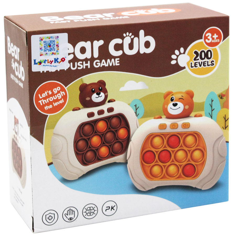 Đồ Chơi Game Pop It 200 Cấp Độ Bear Cub HP06