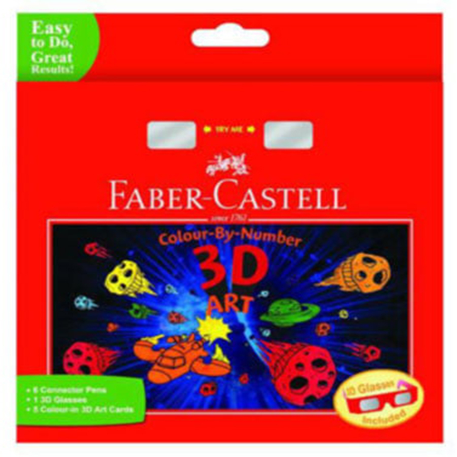 Bút Lông Màu Faber-Castell Connector + Bộ Tranh 3D Tô Màu Bằng Số+ Kính 3D