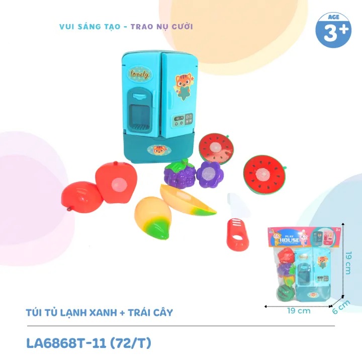 Đồ Chơi Túi Tủ Lạnh Xanh + Trái Cây LAToys La6868T-11