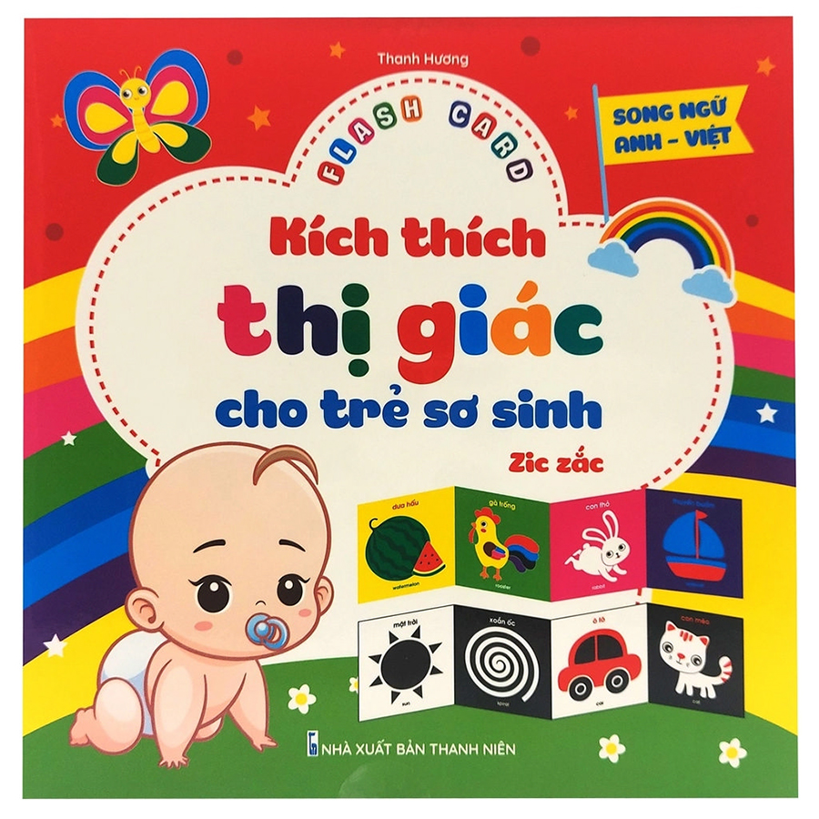 Flash Card Kích Thích Thị Giác Cho Trẻ Sơ Sinh - Zic Zắc Song Ngữ Anh - Việt