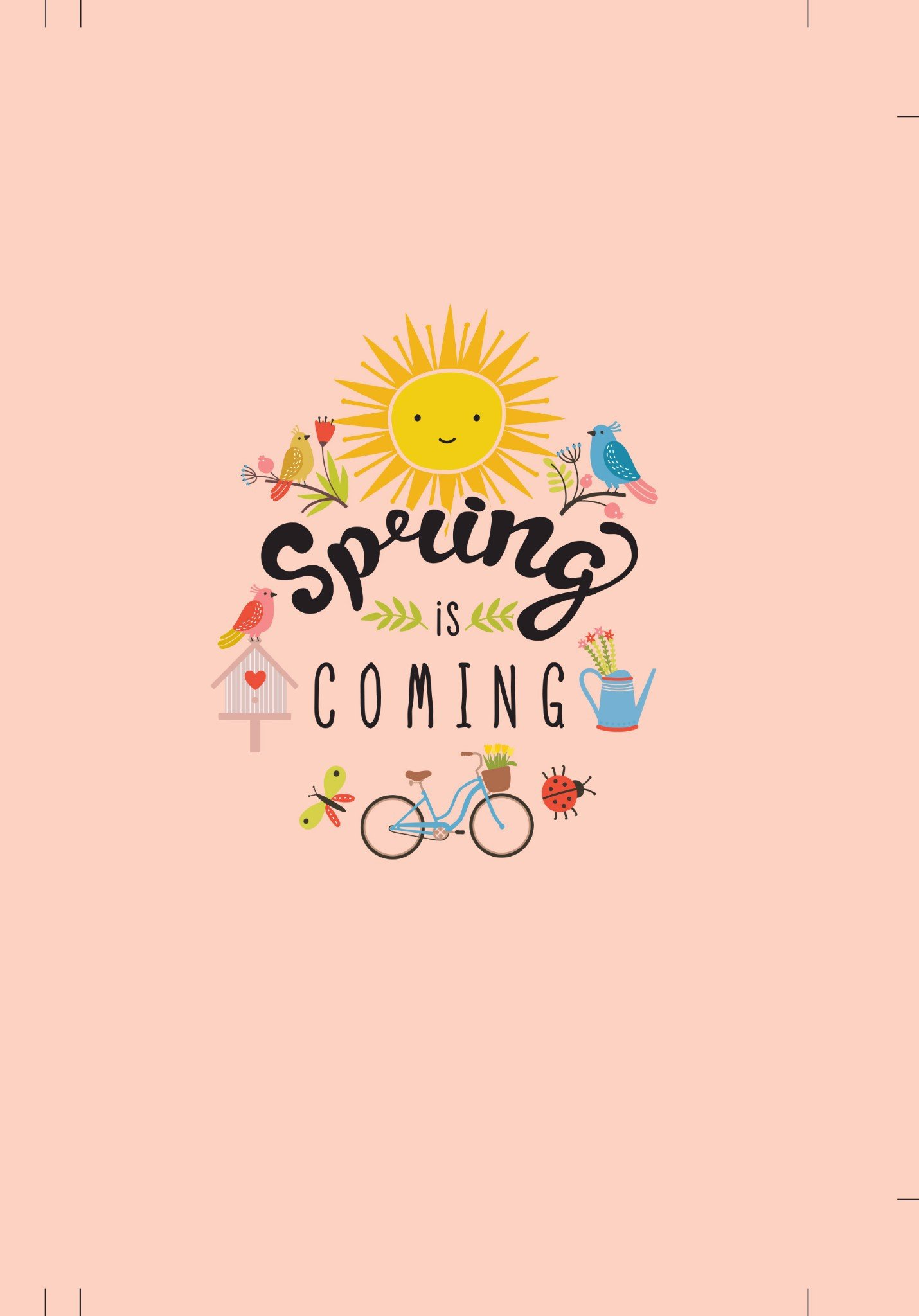 Sổ Tay Bìa Cứng Minh Long - Spring Is Coming