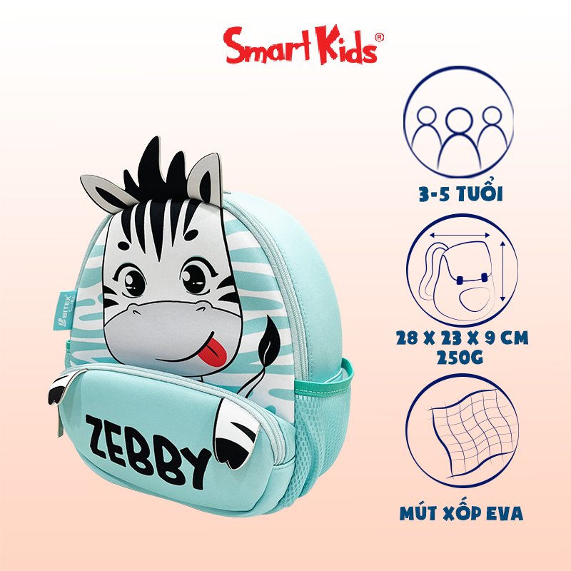 Ba Lô Mẫu Giáo SmartKids Cute Pets-Zebby B-043