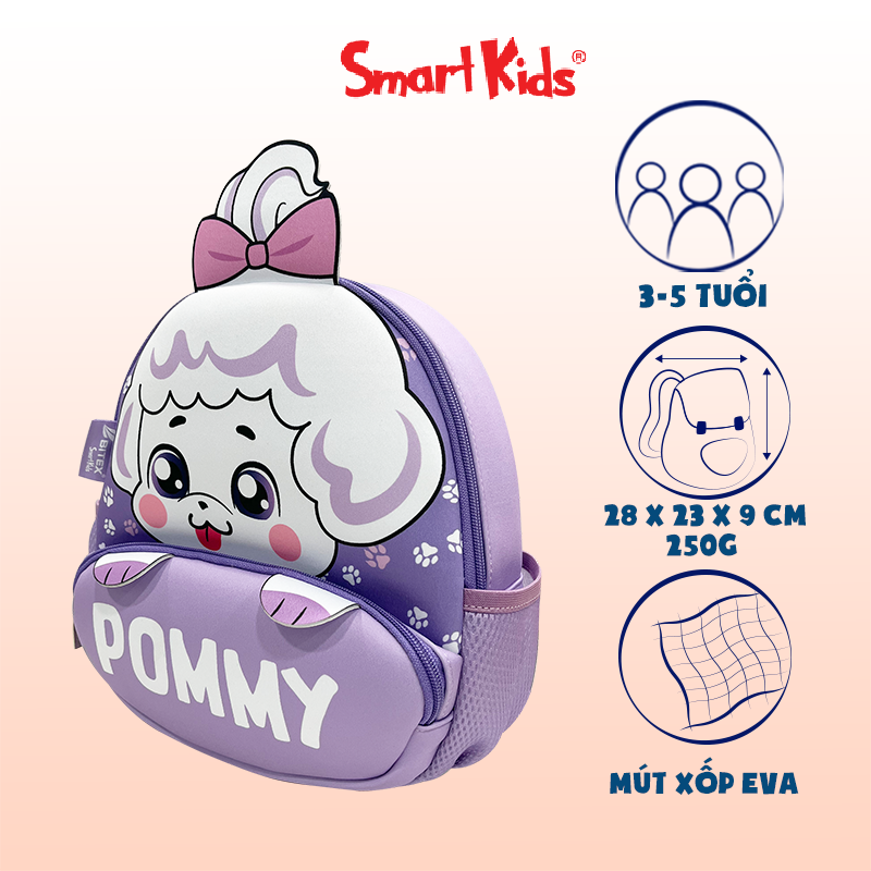 Ba Lô Mẫu Giáo SmartKids Cute Pets-Pommy B-021