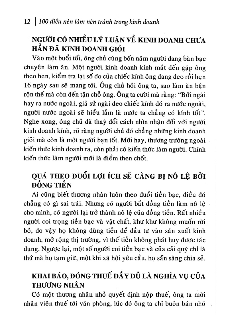 100 Điều Nên Làm, Nên Tránh Trong Kinh Doanh