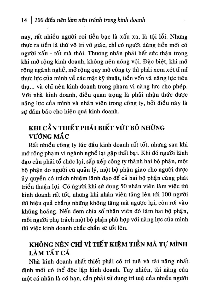 100 Điều Nên Làm, Nên Tránh Trong Kinh Doanh