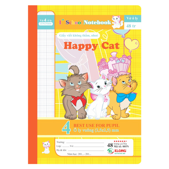 Vở Ô Ly Happy Cat 48 Trang 005 K.Long