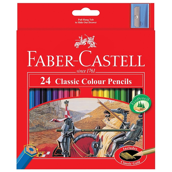 Bút Chì Màu Faber Castell Classic Knight 24 Màu Dài