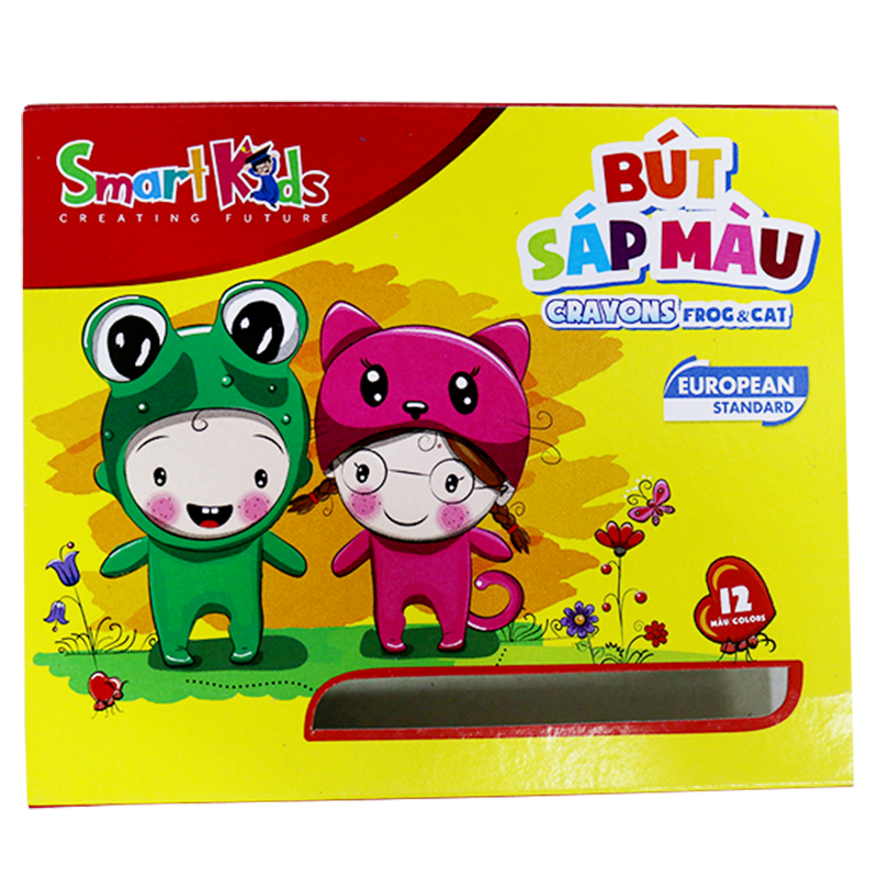 Bút Sáp 12 Màu Frog & Cat Smart Kids SK-CR0006