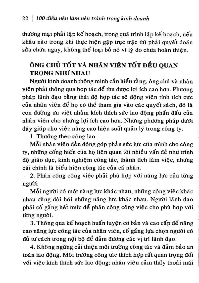 100 Điều Nên Làm, Nên Tránh Trong Kinh Doanh