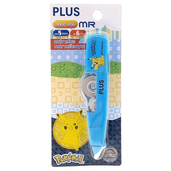 Bút Xóa Băng Kéo Mr Pokemon Plus 100-V004 - Màu Xanh Dương