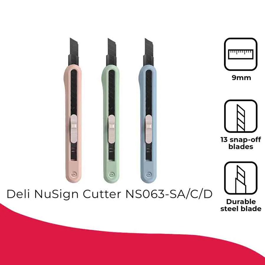 Dao Dọc Giấy Deli NS063-SD Màu Xanh