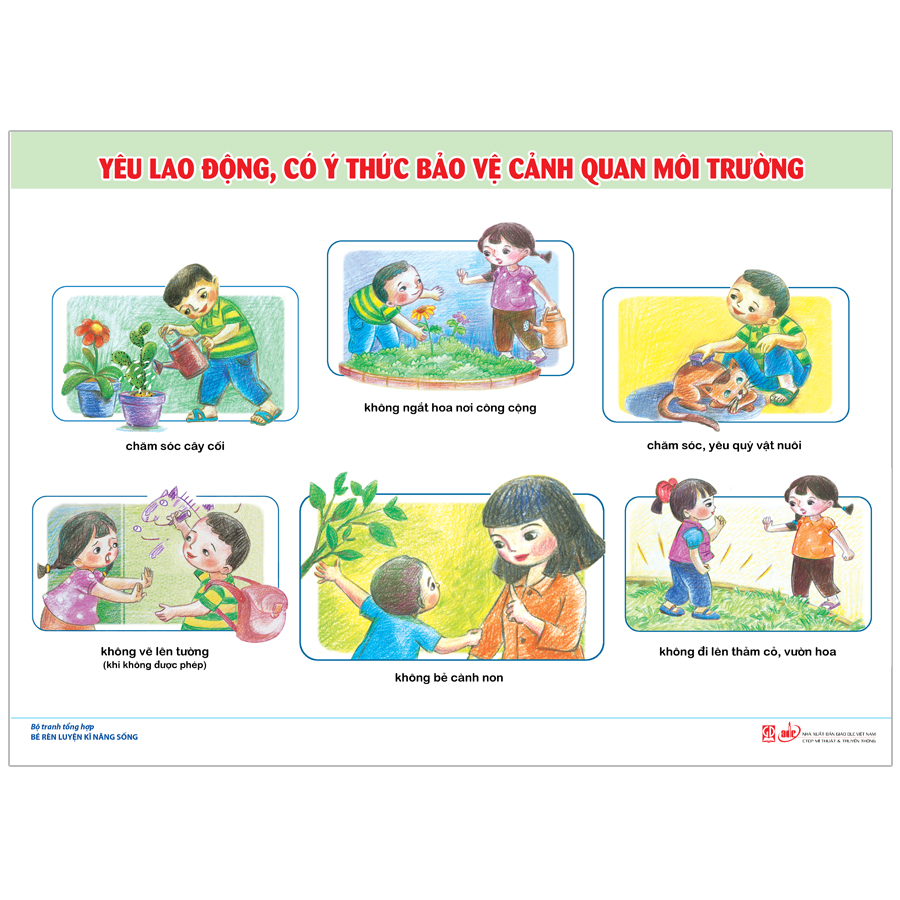 Bộ Tranh Tổng Hợp: Bé Rèn Luyện Kĩ Năng Sống