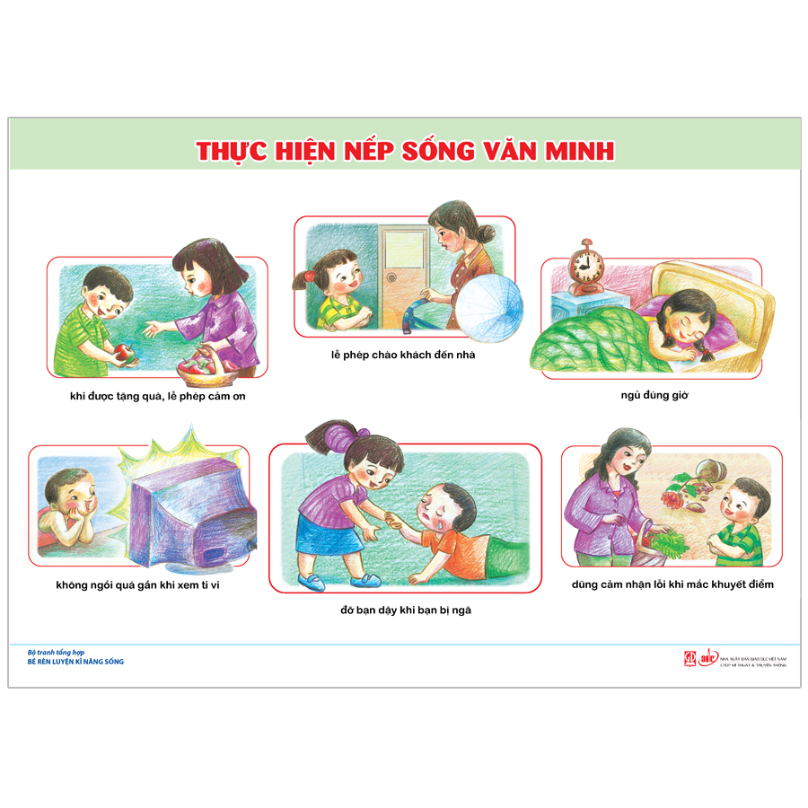 Bộ Tranh Tổng Hợp: Bé Rèn Luyện Kĩ Năng Sống