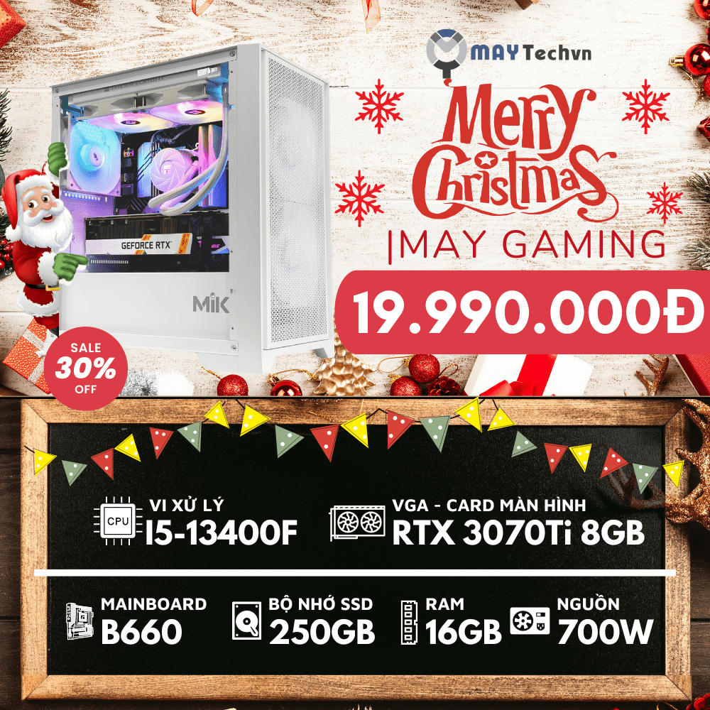 PC NOEL | I5-13400F + 16GB RAM + RTX 3070Ti + TẢN AIO