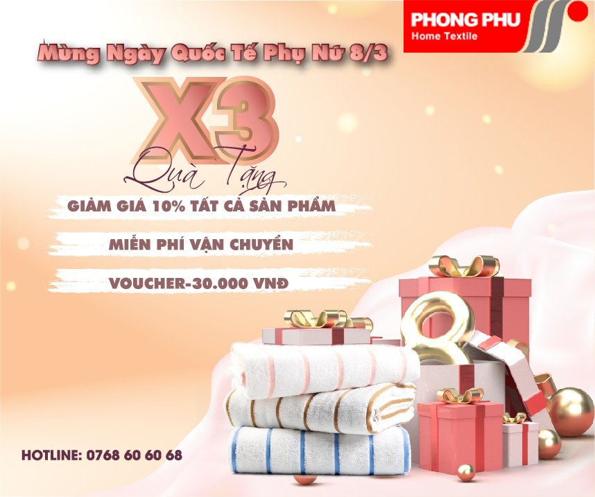 Mừng ngày quốc tế phụ nữ 8/3 – Nhân ba quà tặng