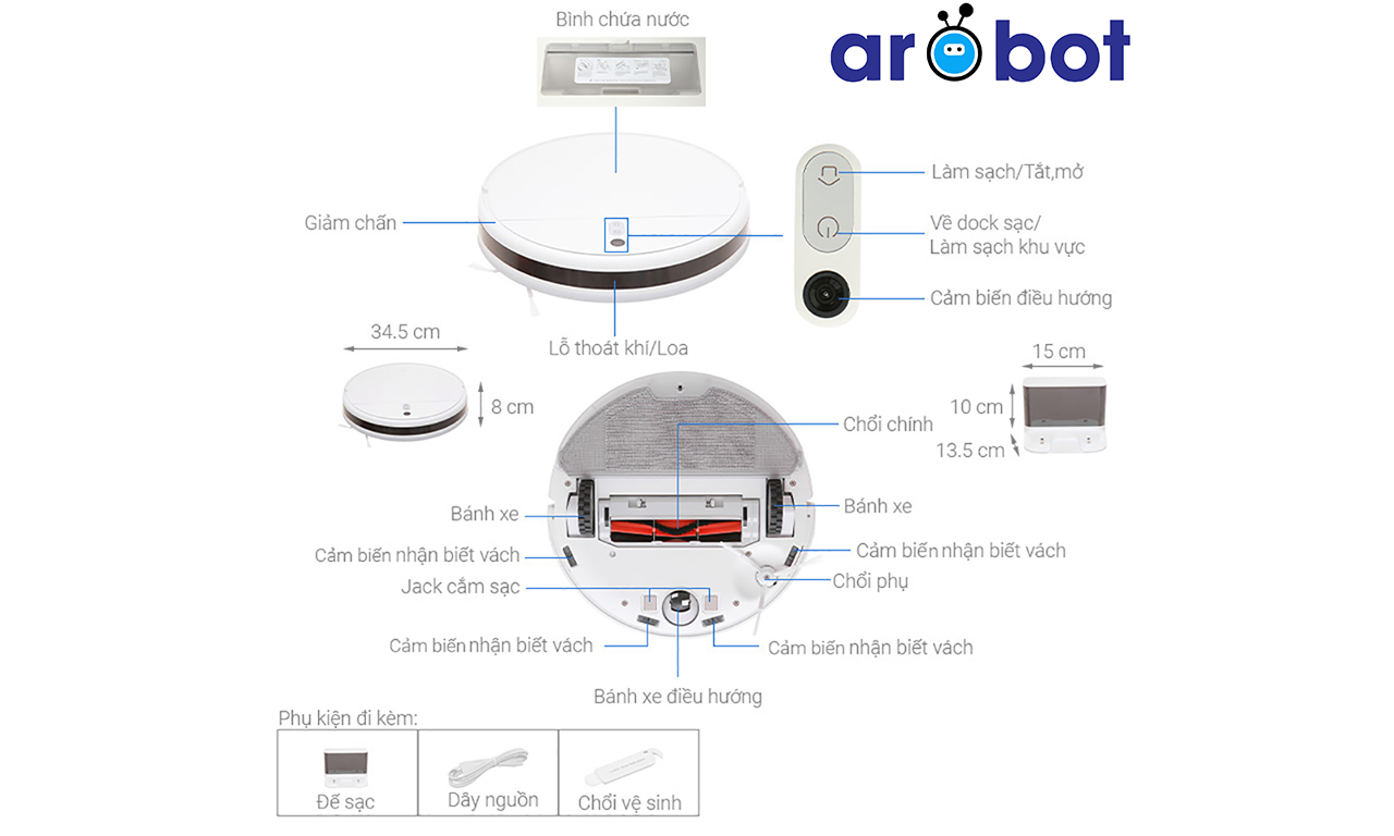Robot hút bụi xiaomi Vacuum Mop 2 Lite