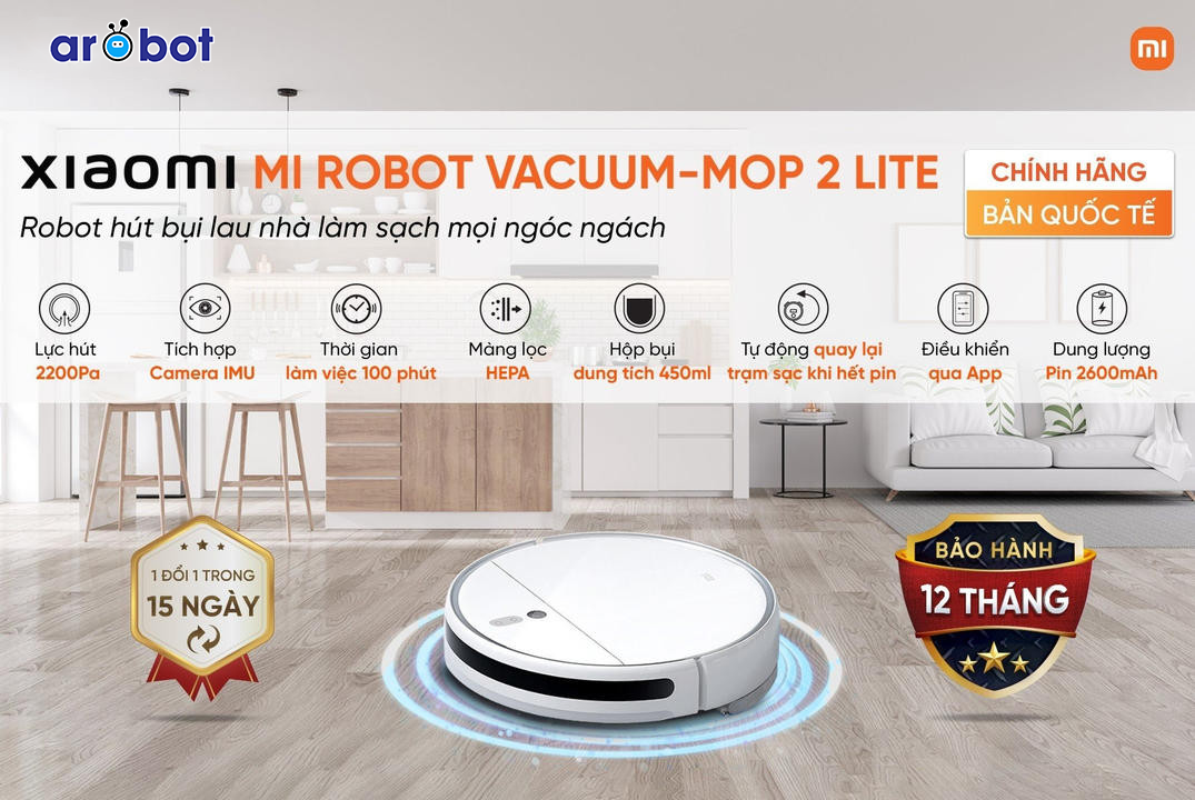 Robot hút bụi xiaomi Vacuum Mop 2 Lite