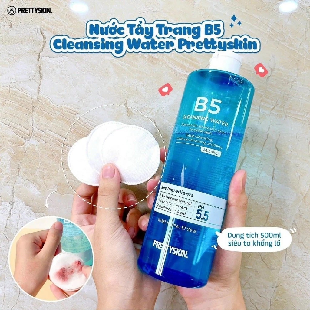 Nước Tẩy Trang Prettyskin B5 Cleansing Water - Phục Hồi, Dịu Nhẹ Da, Dành Cho Da Nhạy Cảm (500ml)