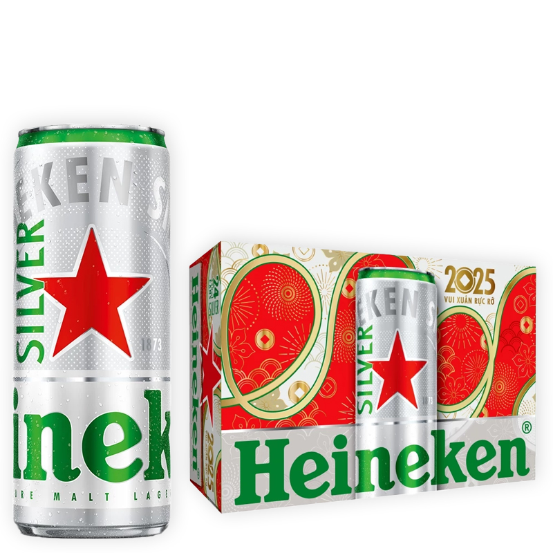 Bia Heineken Silver 330ml (4%) (Bạc)