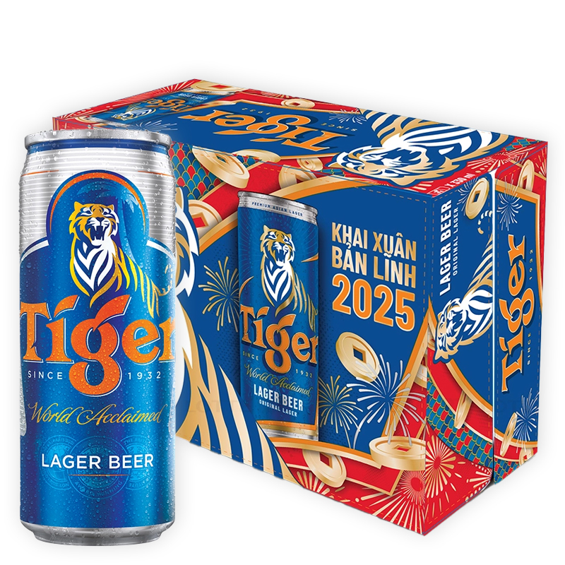 Bia Tiger Sleek 330ml (5%) (Nâu)