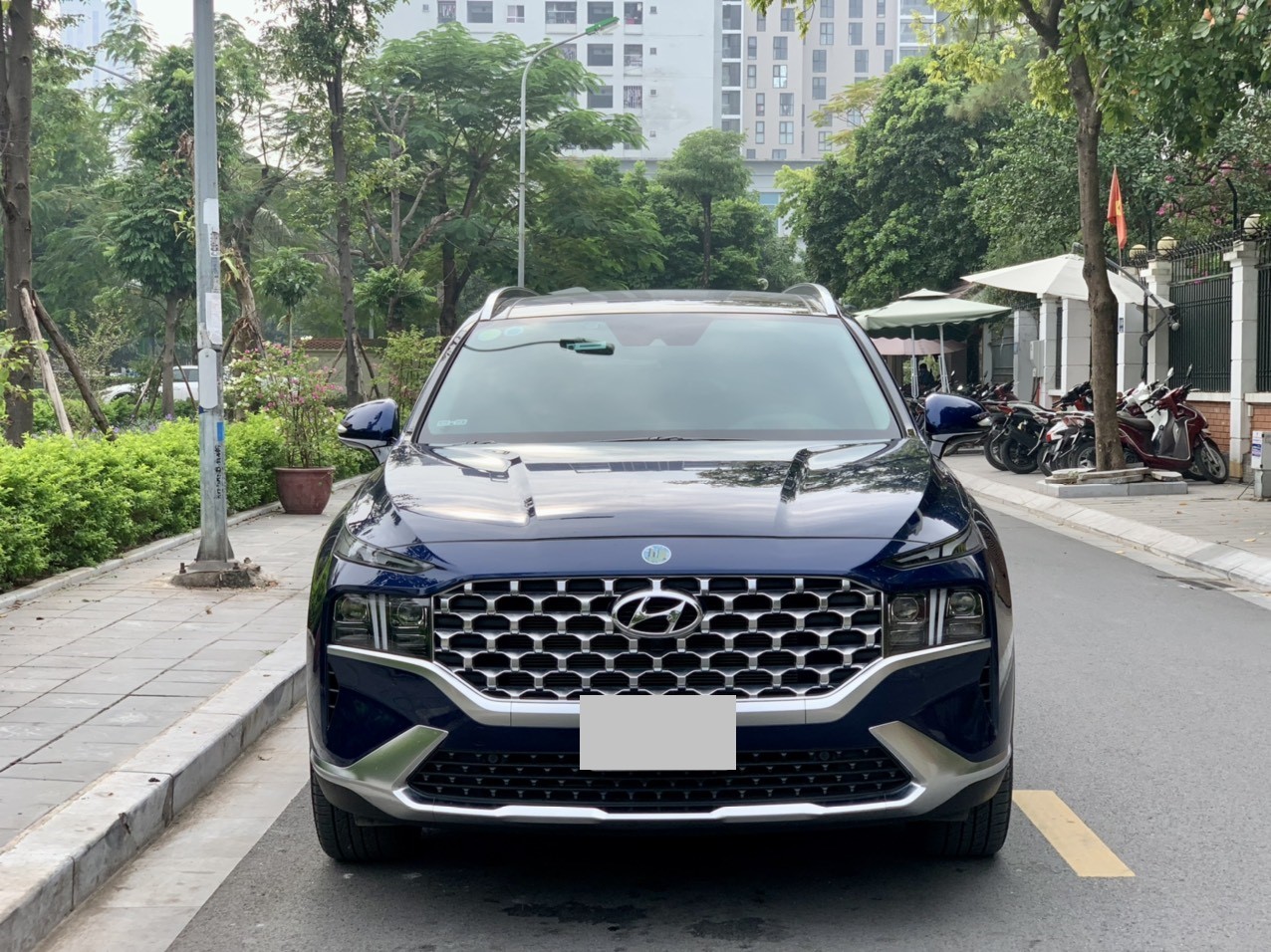 Hyundai Santafe full xăng cao cấp 2.5L 2021 màu xanh (Đã bán)