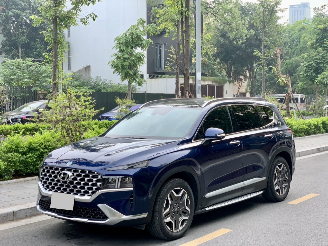 Hyundai Santafe full xăng cao cấp 2.5L 2021 màu xanh (Đã bán)