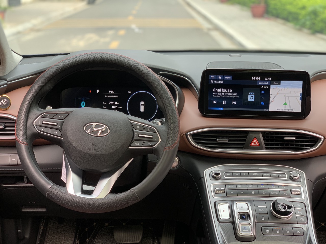 Hyundai Santafe full xăng cao cấp 2.5L 2021 màu xanh (Đã bán)