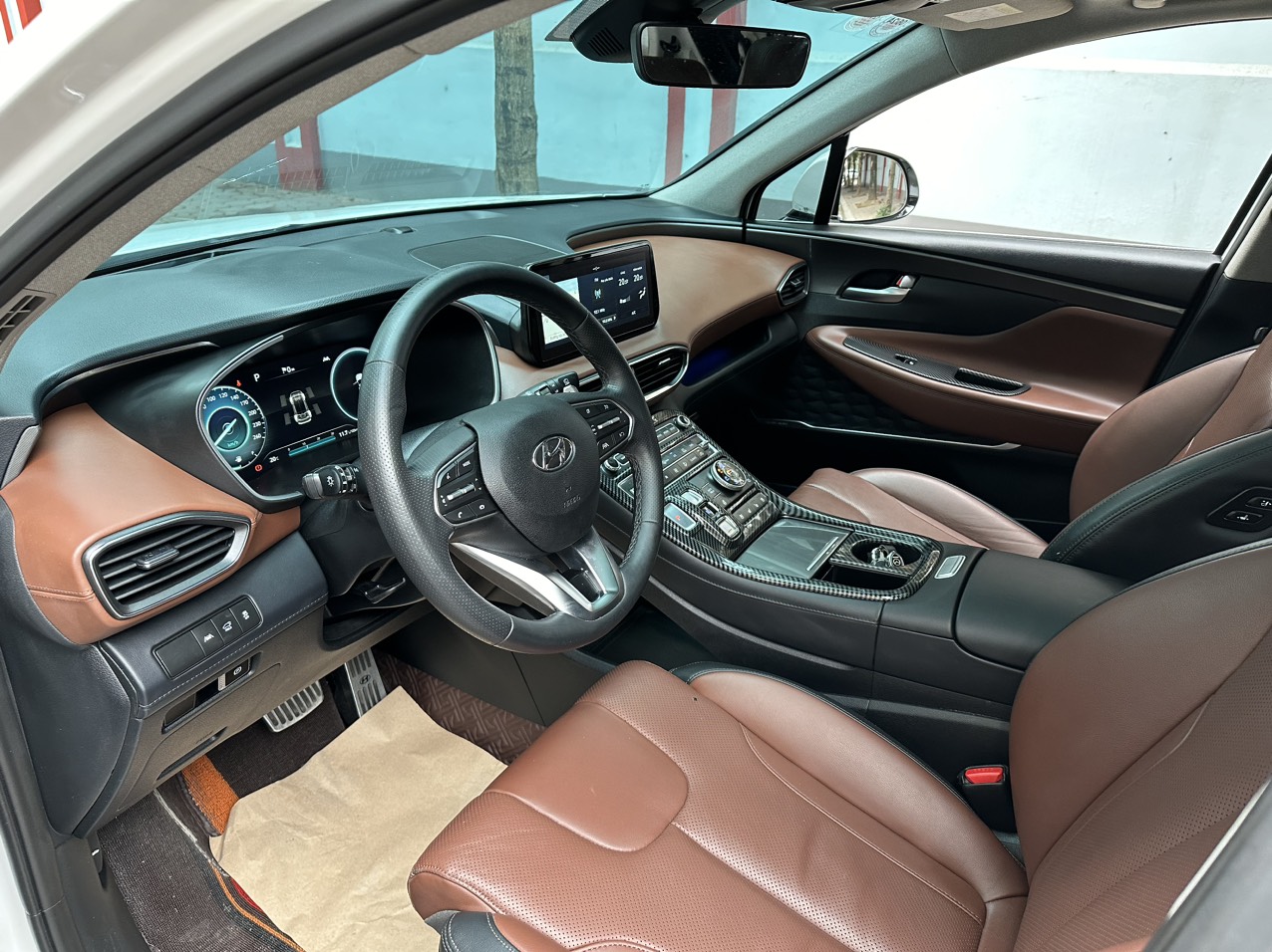 Hyundai Santafe 2.2D Premium màu trắng 2021 (đã bán)