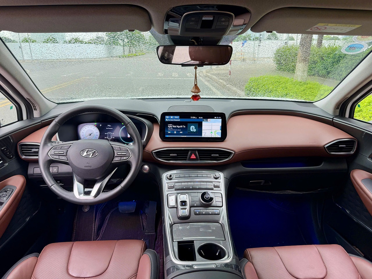 Hyundai Santafe full xăng cao cấp 2.5L 2024 màu trắng