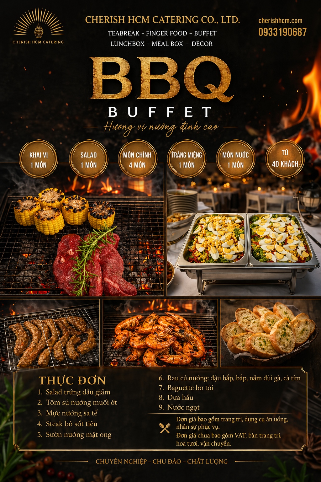 06326 Tiệc BBQ Chillin - Menu 9 món phù hợp từ 50 khách