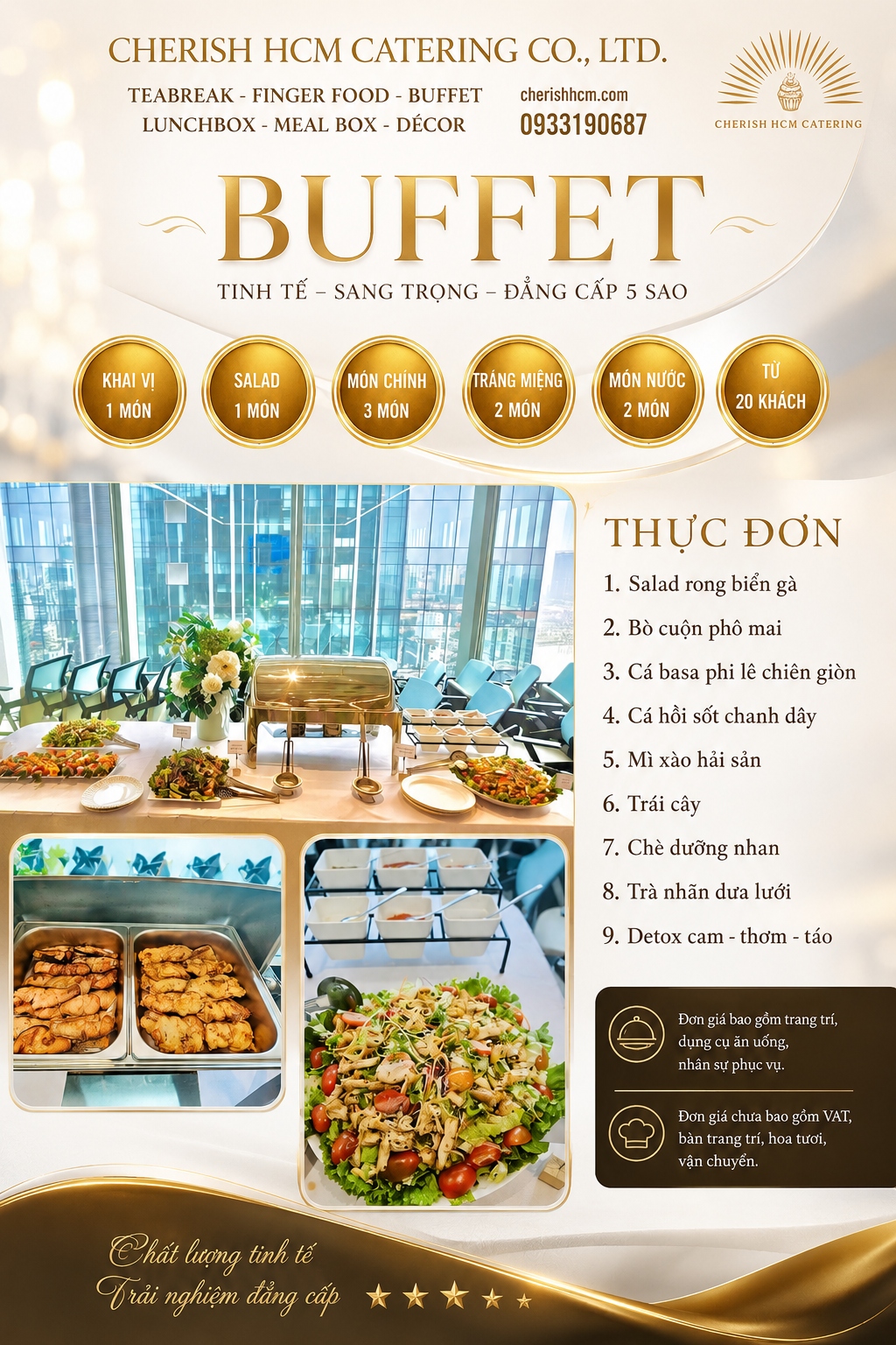 080125 Buffet Rạng Ngời - Thực  đơn 9 món Phù hợp từ 20 khách