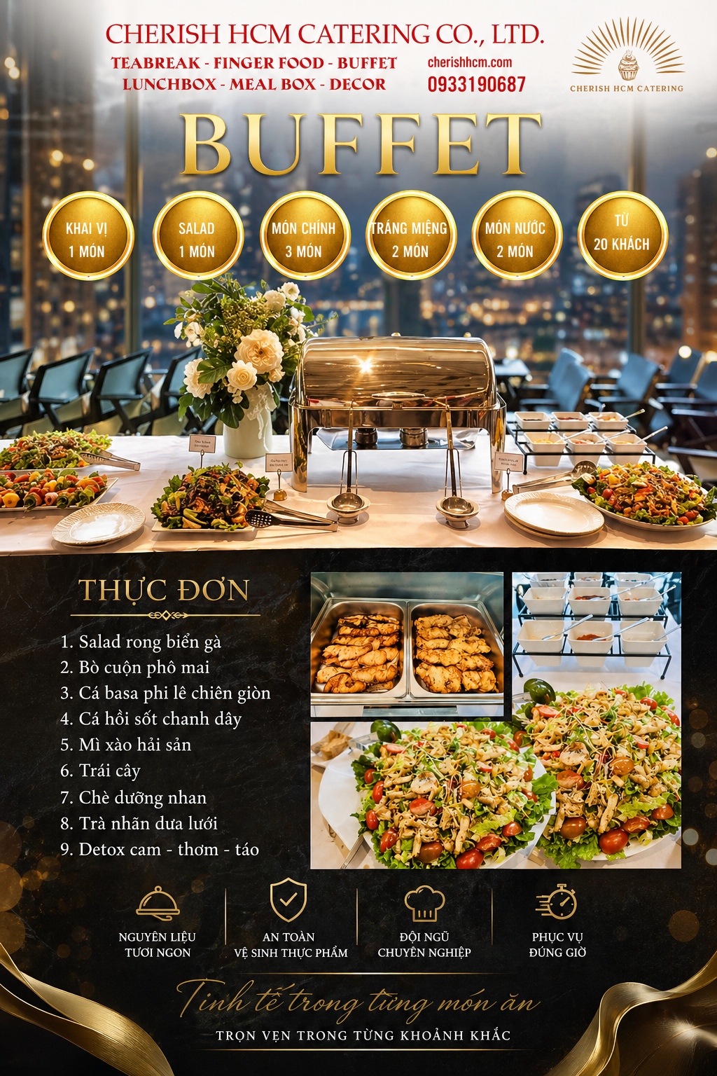 080125 Buffet Rạng Ngời - Thực  đơn 9 món Phù hợp từ 20 khách