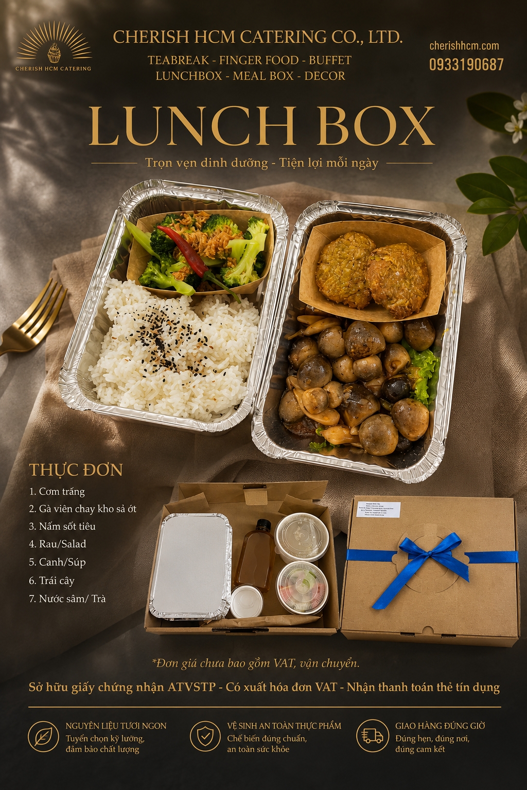 07826 Chay - Cơm Gà viên chay kho sả ớt, Nấm sốt tiêu